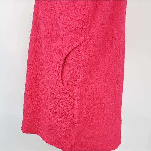 NEW Soft Surroundings Pink Tunic Top Blouse Ruffle Neck Small Bright Pink Xsmall - Picture 7 of 8